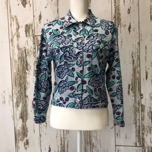 International News Floral Print Knit Jacket